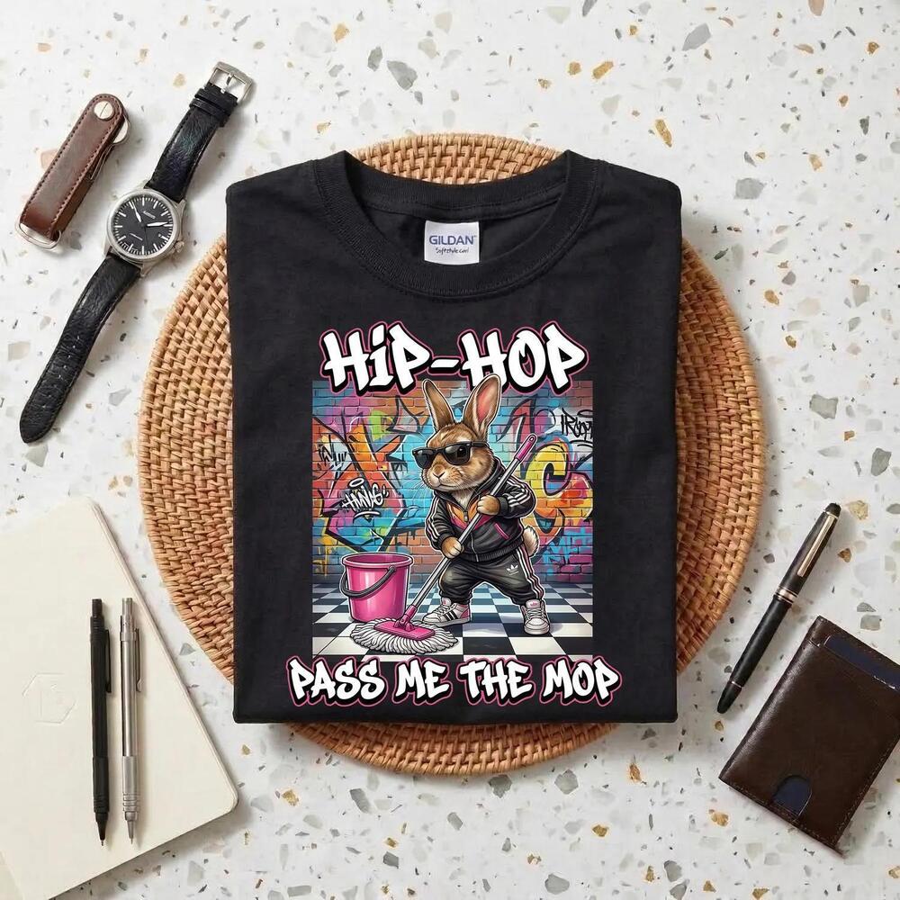 Hip Hop Pass Me The Mop Shirt, Funny Cleaning Rap Tee, Hip Hop Easter